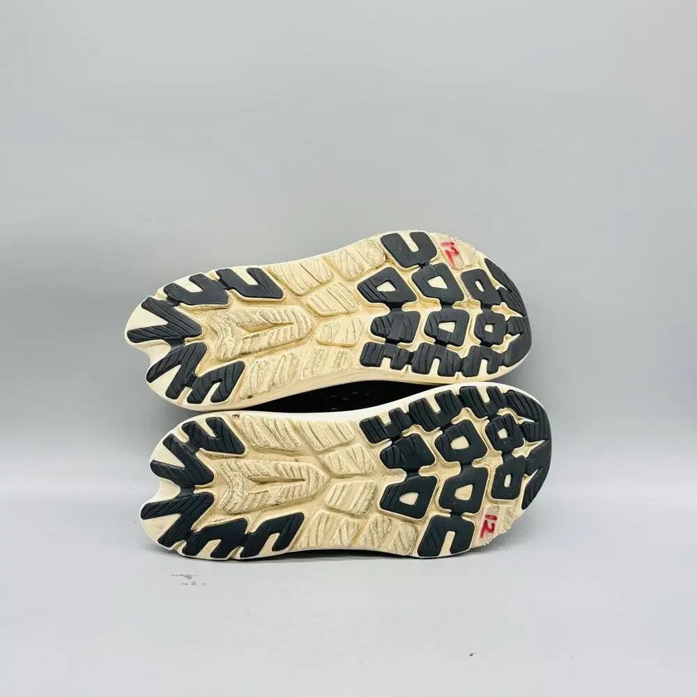 Hoka One One Black and Cream Athletic Running Shoes